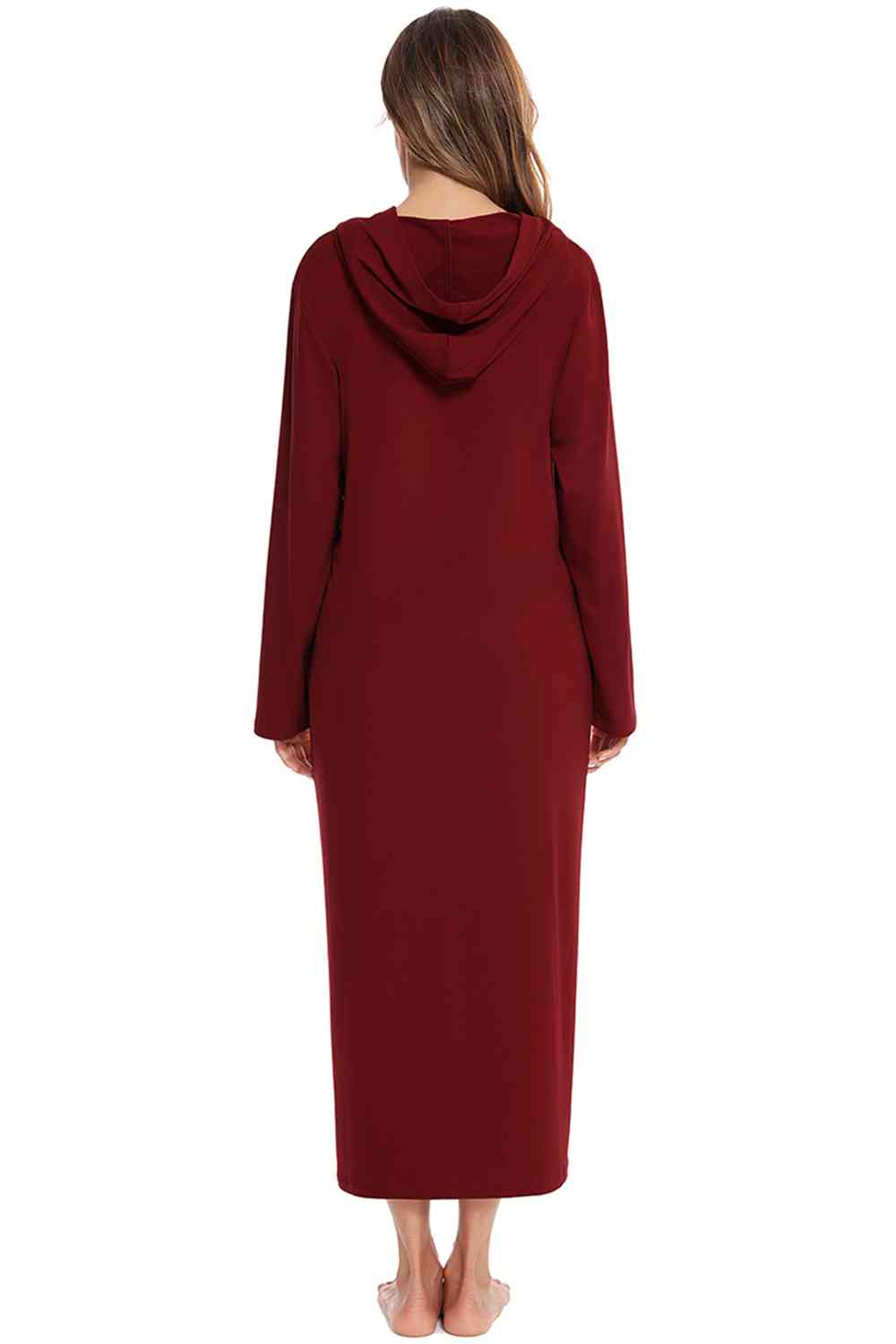 Zip Front Hooded robe with Pockets