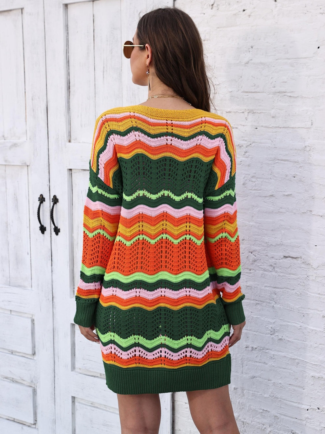 Openwork Sweater Dress
