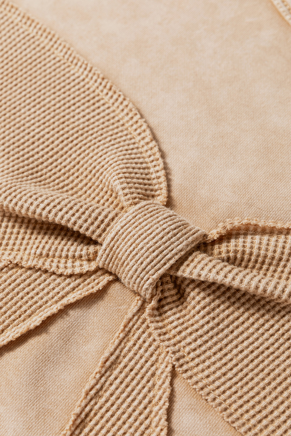 Mineral Wash Big Bow Patchwork Pullover Sweatshirt