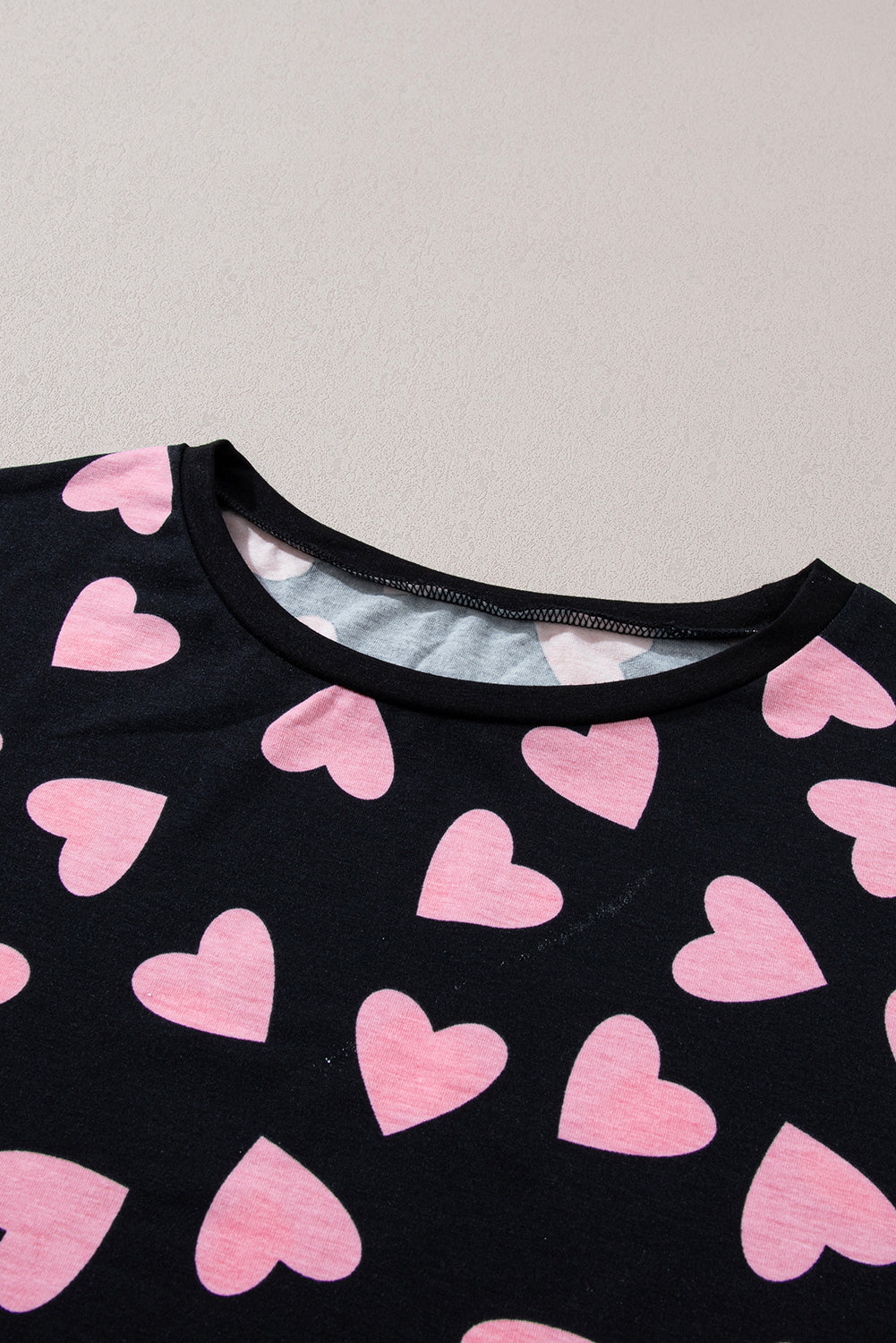 Valentine Heart Print Long Sleeve Top Shorts Lounge Set
