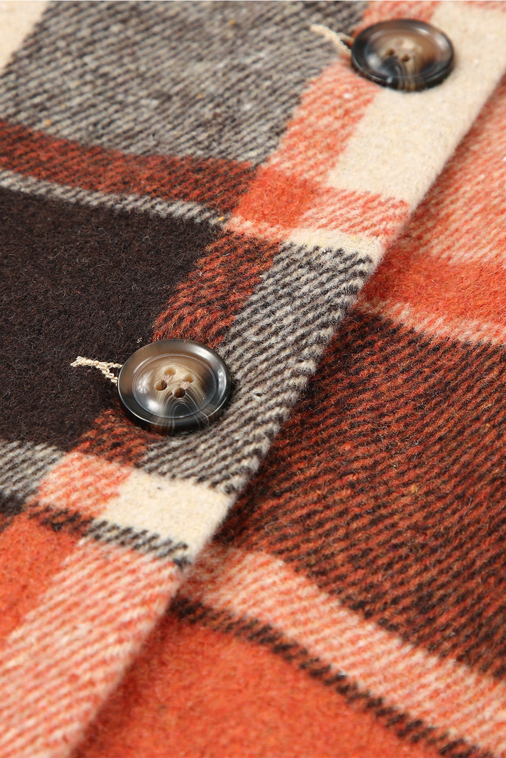 Green Hooded Plaid Button Front Shacket