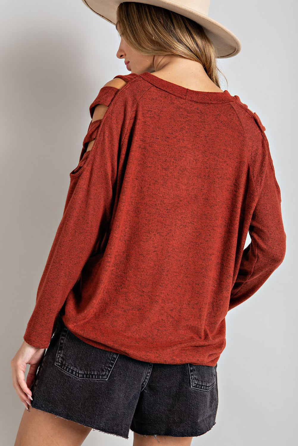 Cold Shoulder Long Sleeve Top