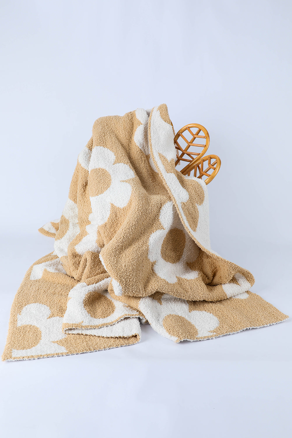 Parchment Floral Printed Soft Throw Blanket 127*152cm