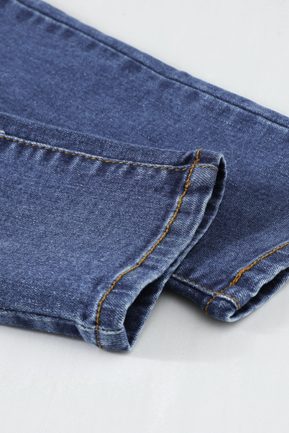 Blue Floral Patch Destroyed Skinny Jeans