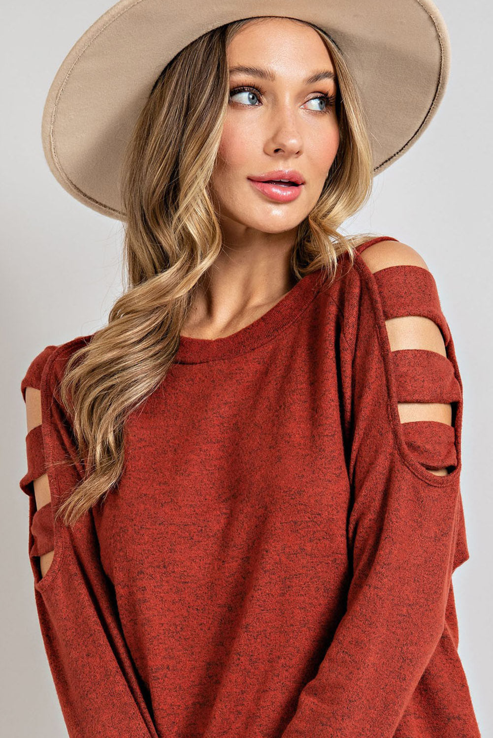 Cold Shoulder Long Sleeve Top