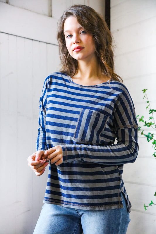 Navy Days Long Sleeve Top