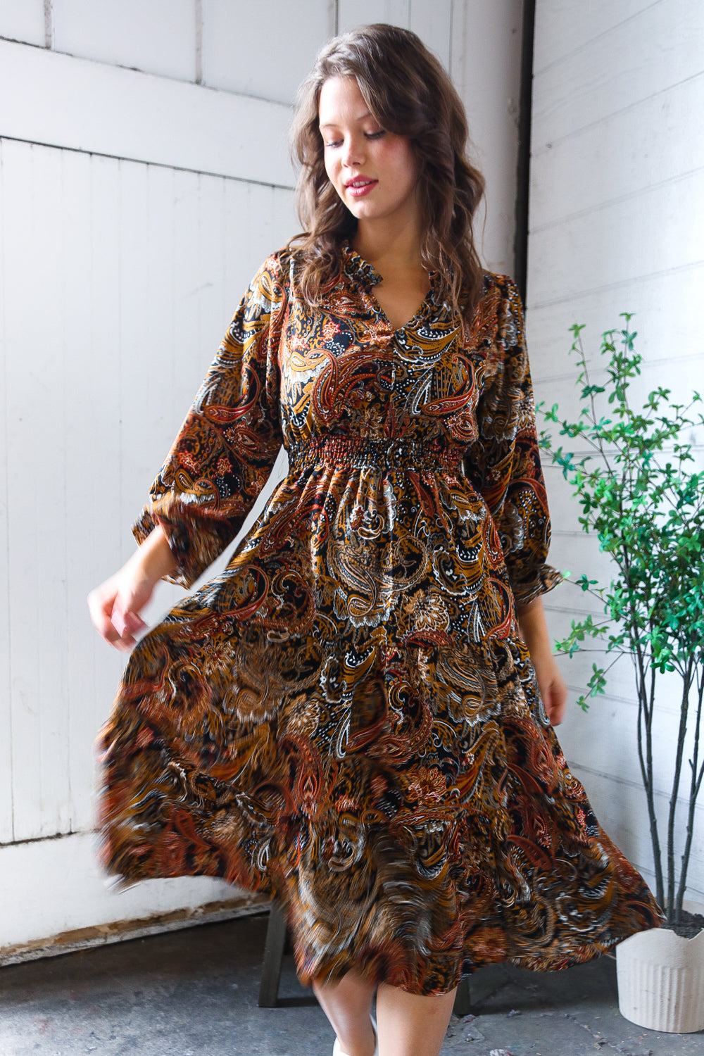 Golden Hour Glamorous Smocked Maxi Dress