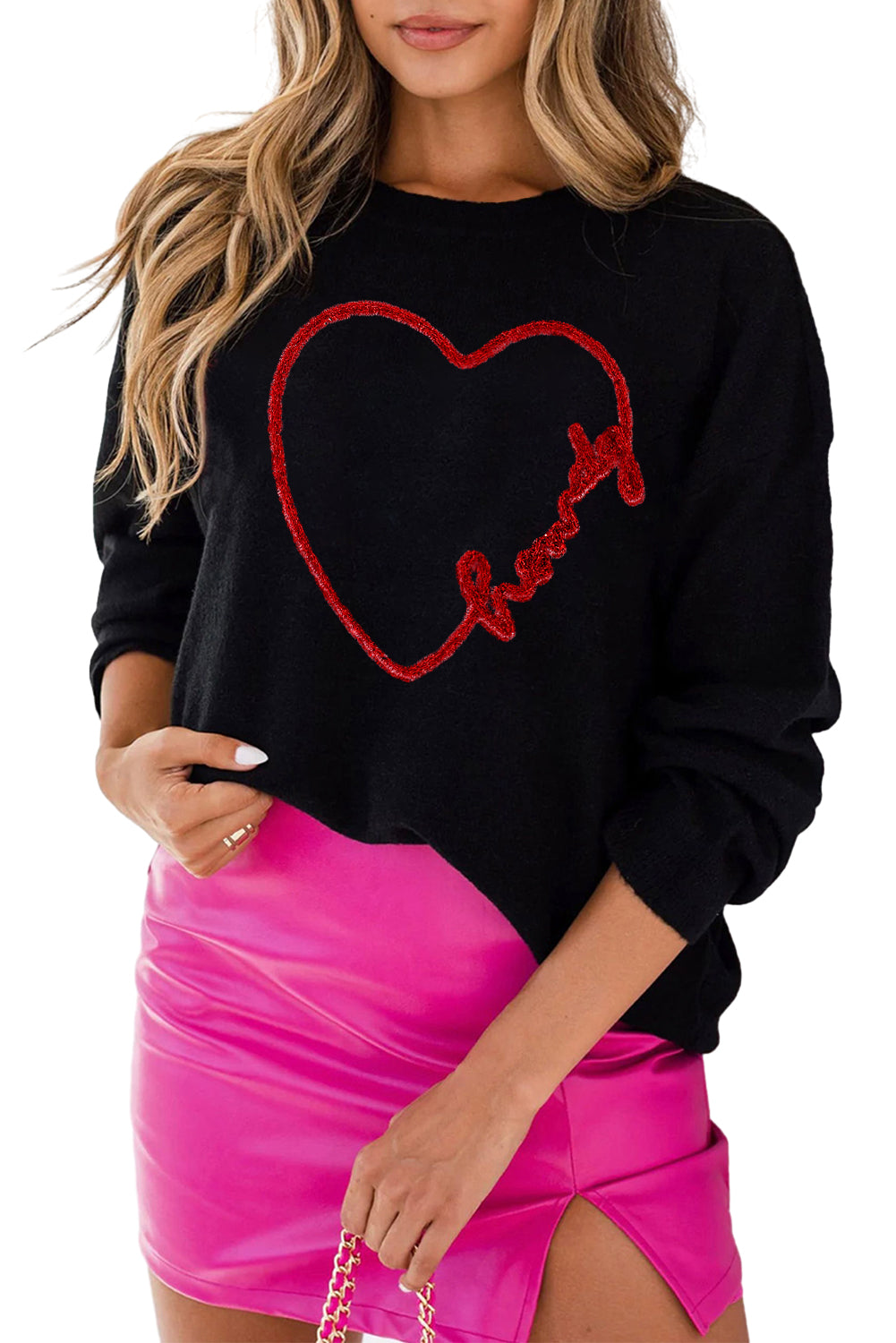 White Holly Jolly Round Neck Casual Sweater