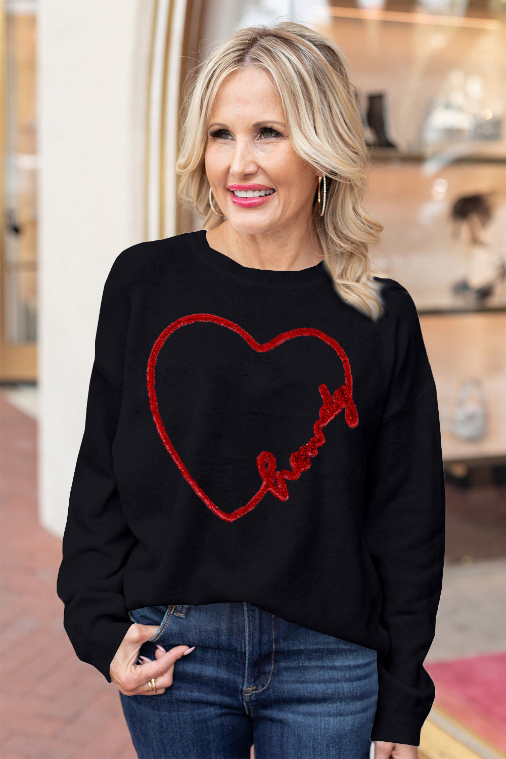 White Holly Jolly Round Neck Casual Sweater