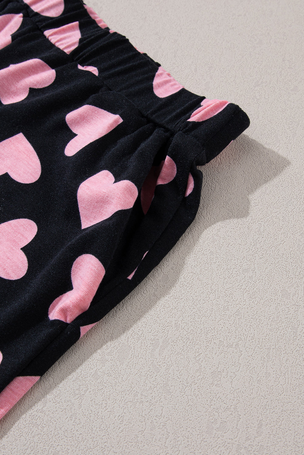 Valentine Heart Print Long Sleeve Top Shorts Lounge Set