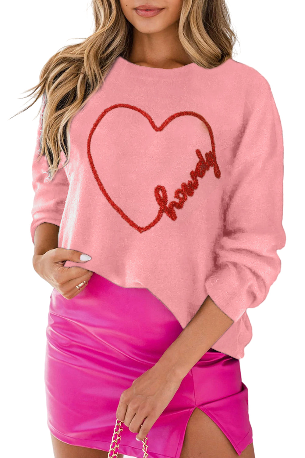 White Holly Jolly Round Neck Casual Sweater