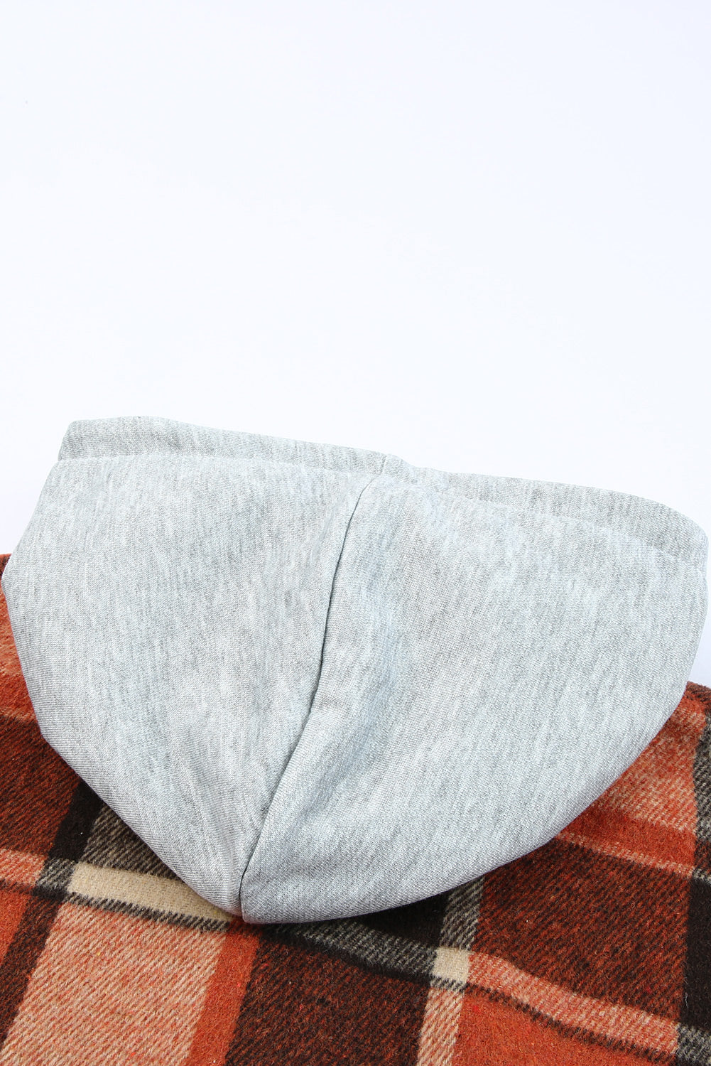 Green Hooded Plaid Button Front Shacket