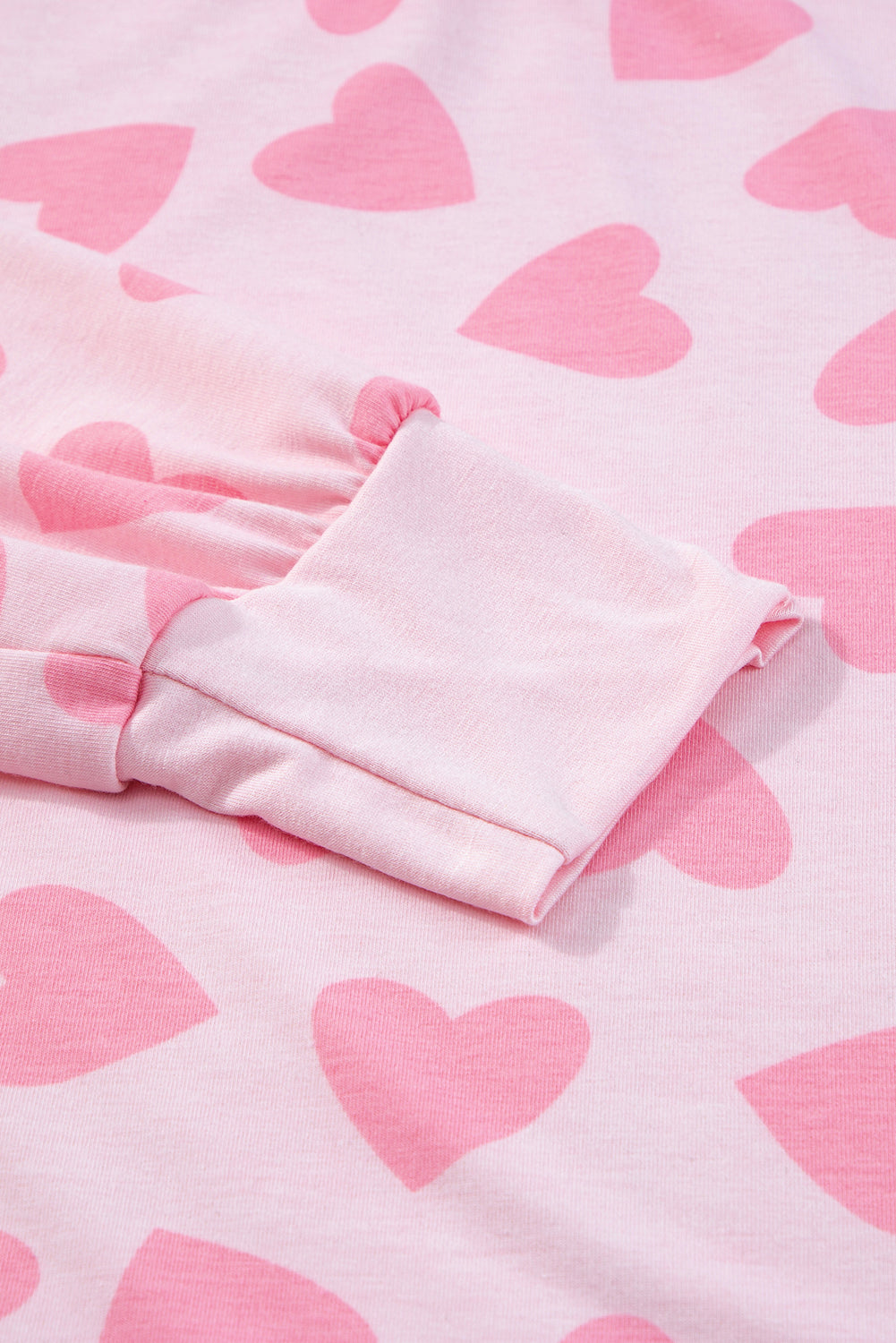 Valentine Heart Print Long Sleeve Top Shorts Lounge Set