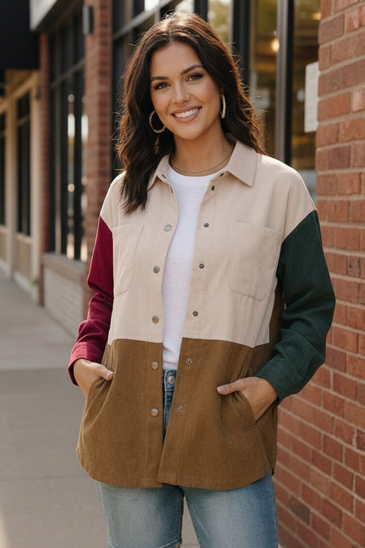 Cabin Weekend Button-Up Corduroy Shacket