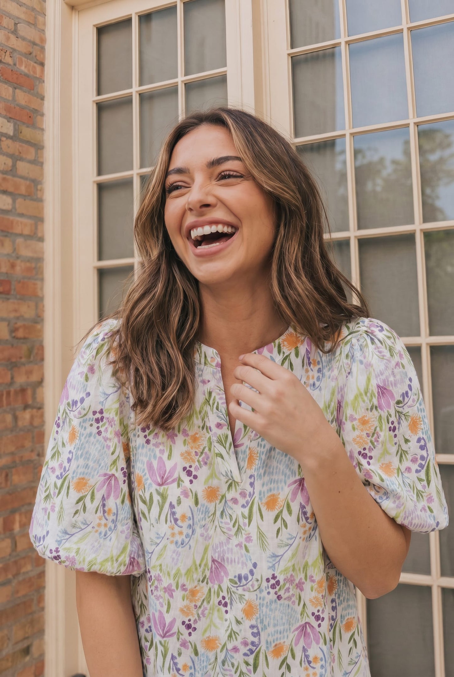 Running Through Wildflowers Flutter Sleeve Blouse
