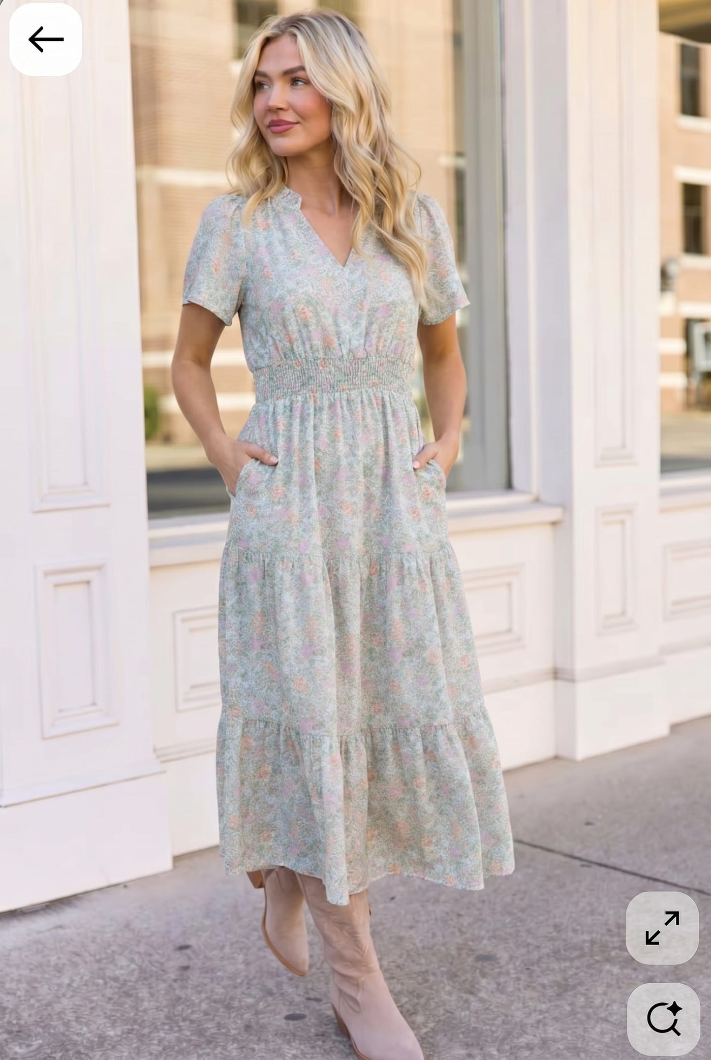 Summer in London Floral Midi Dress