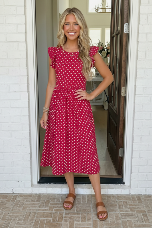 Sweet Days Polka Dot Midi Dress