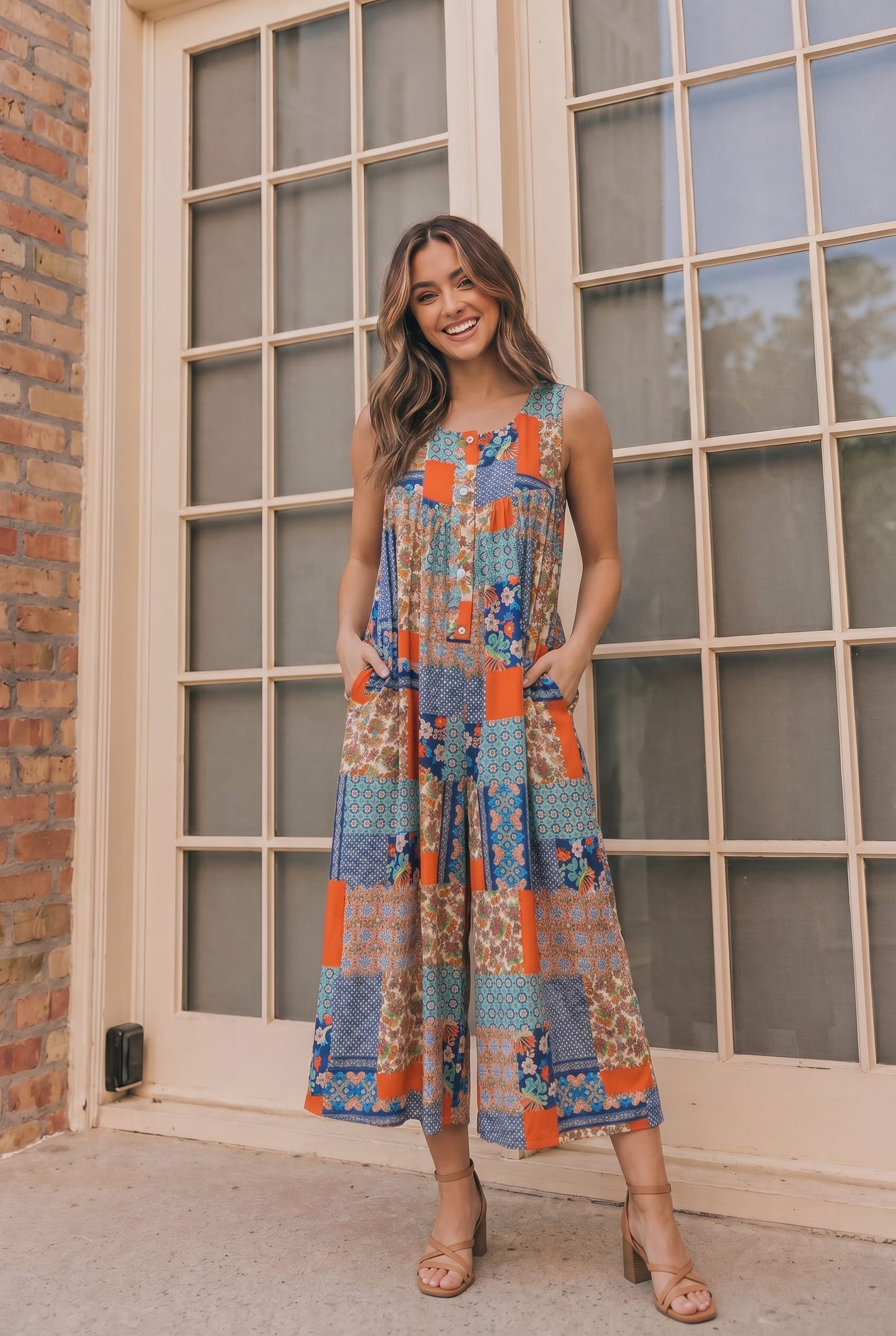 Patchwork Dream Halter Jumpsuit