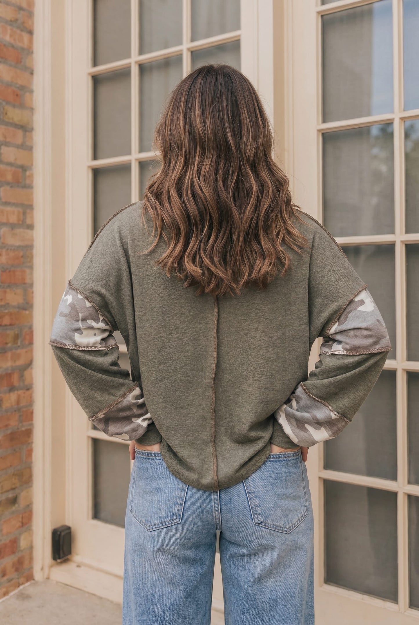 Cozy Camo Color Block Pullover