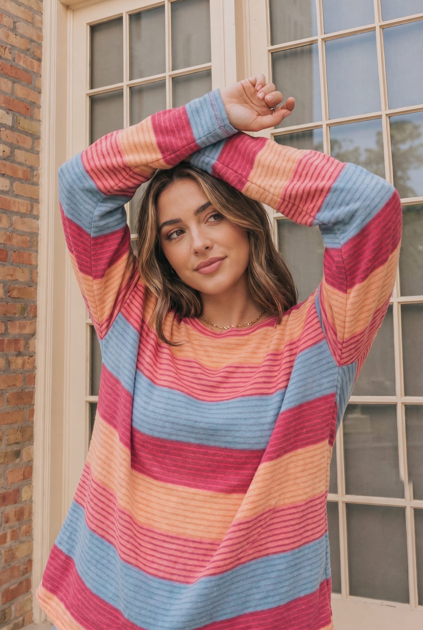 Sunny Stripes Long Sleeve Knit Top