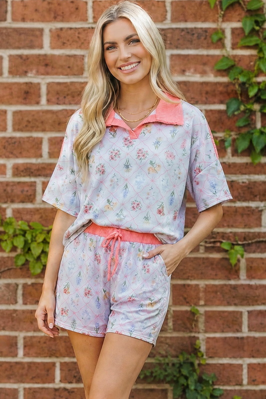 Floral Garden Matching Short Set