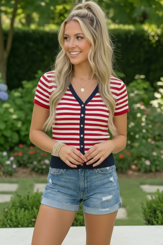 Stars and Stripes Forever Knit Top