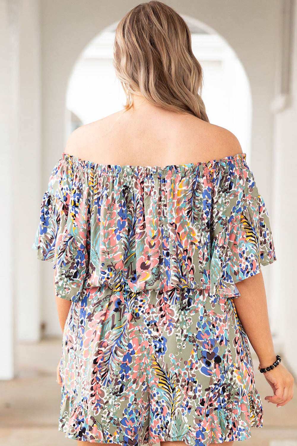 Green Wrap V Neck Floral Maxi Dress