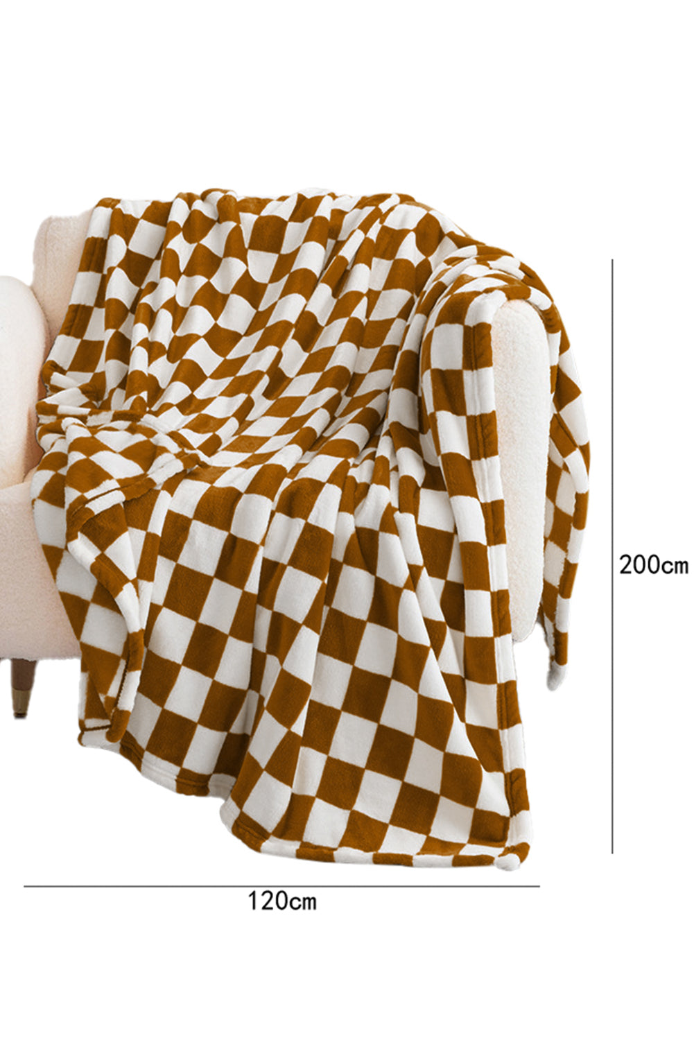 Dark Green Checkerboard Printed Soft Throw Blanket 120*200cm