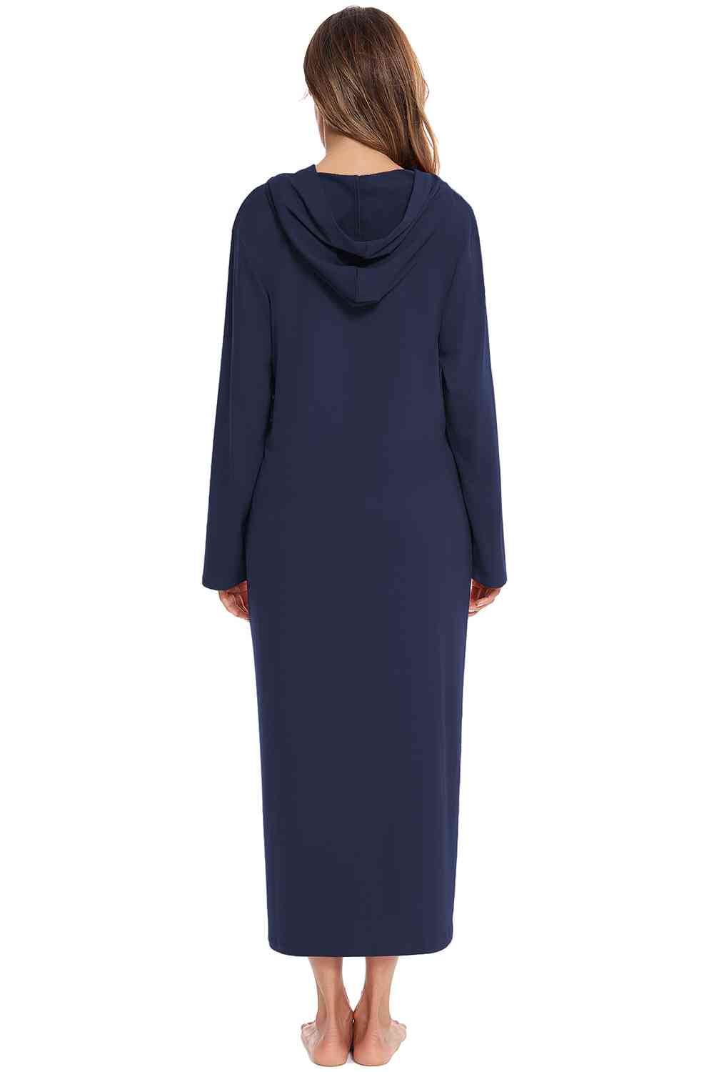 Zip Front Hooded robe with Pockets
