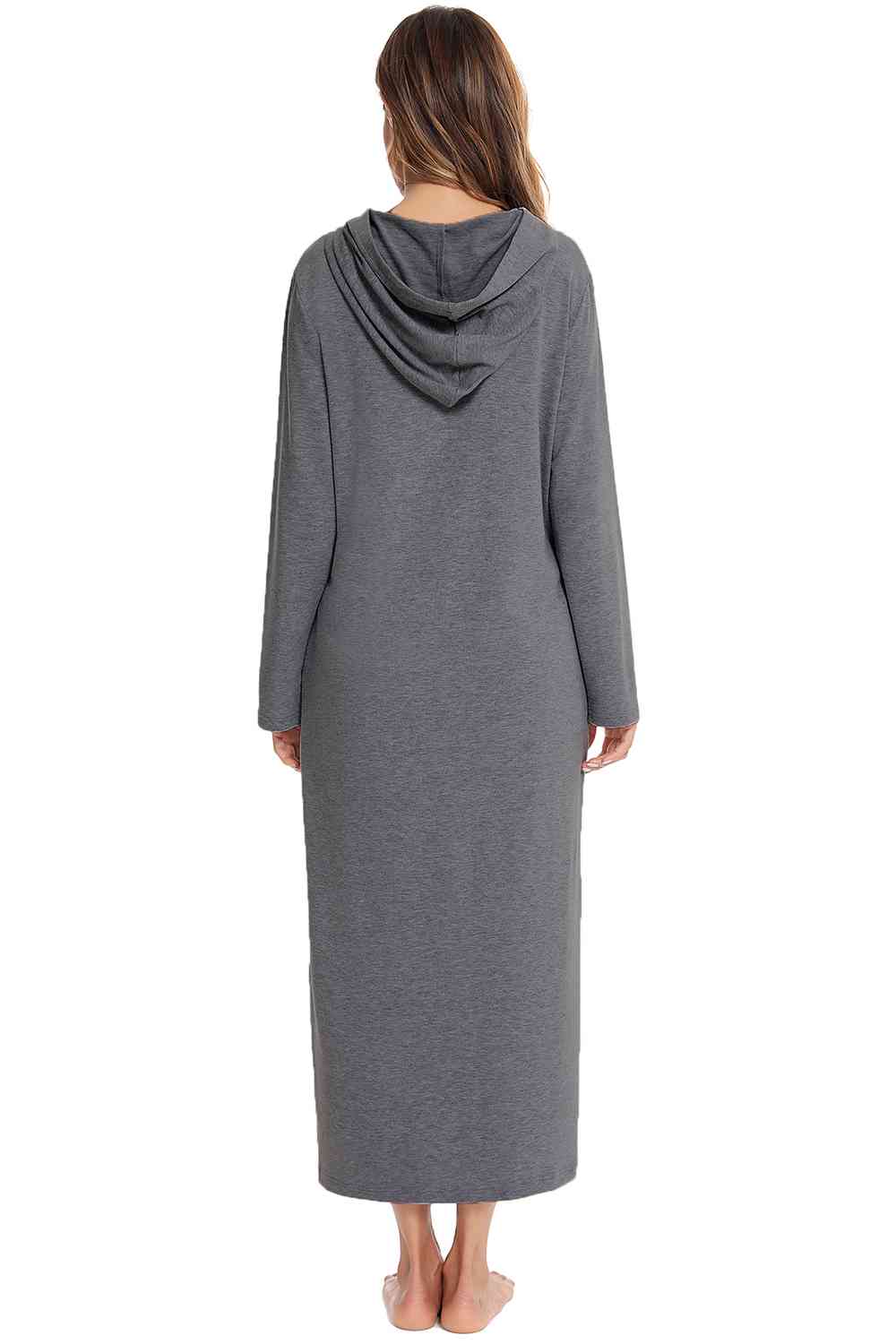 Zip Front Hooded robe with Pockets