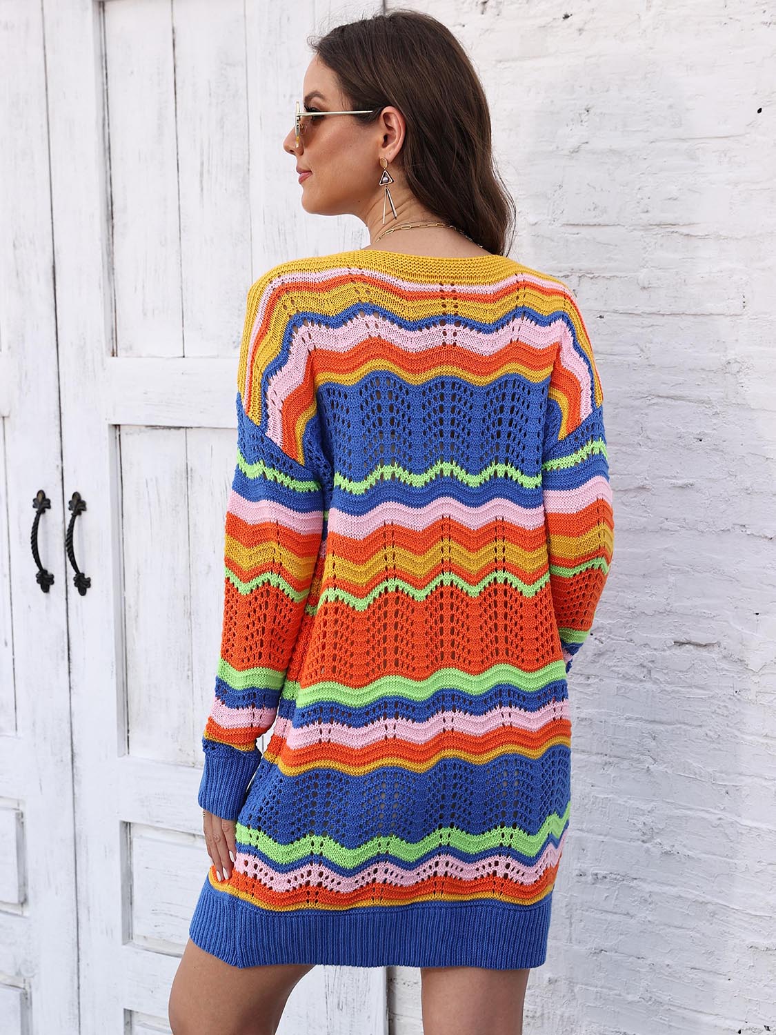 Openwork Sweater Dress