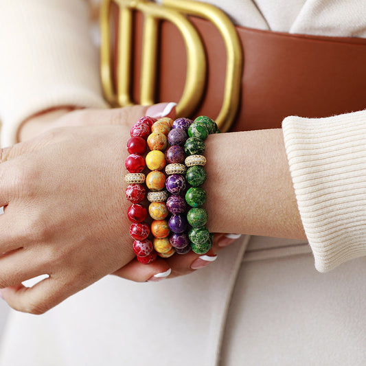 Natural Stone & Beaded Bracelet
