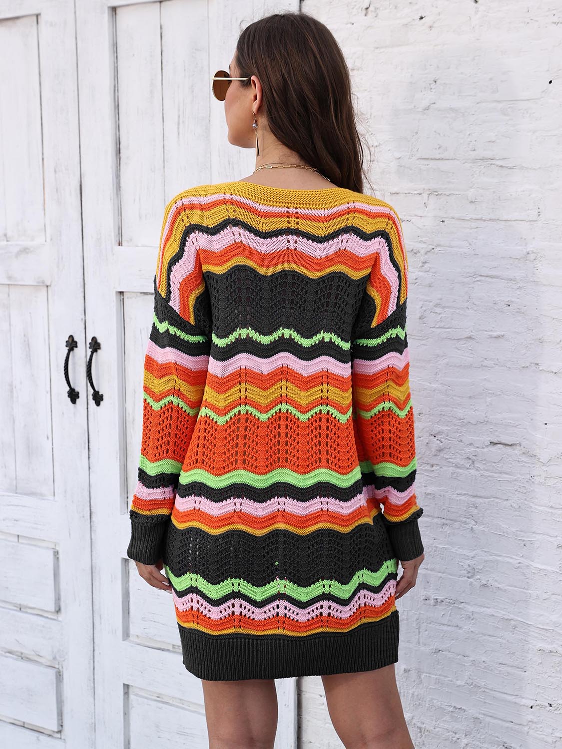 Openwork Sweater Dress