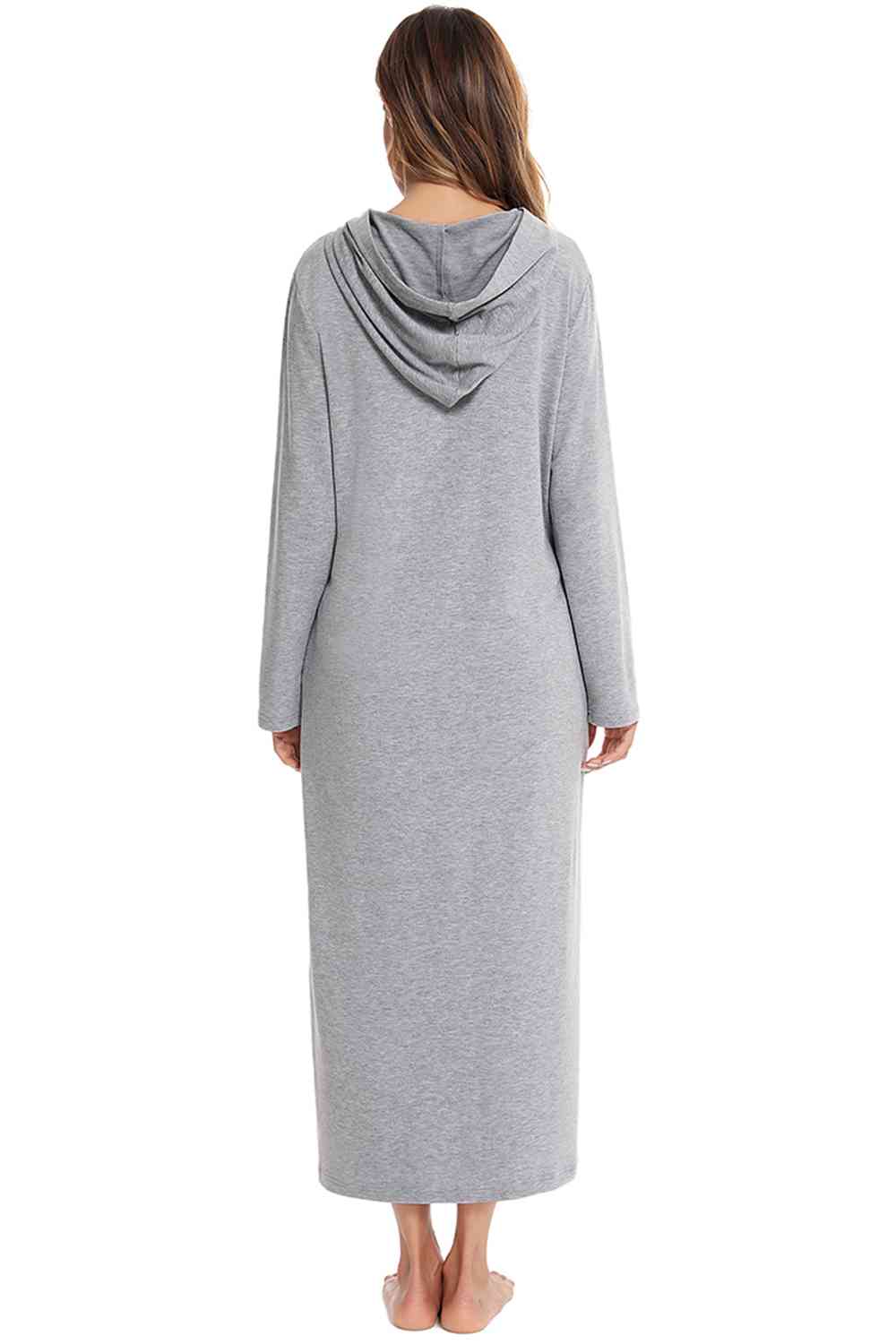 Zip Front Hooded robe with Pockets
